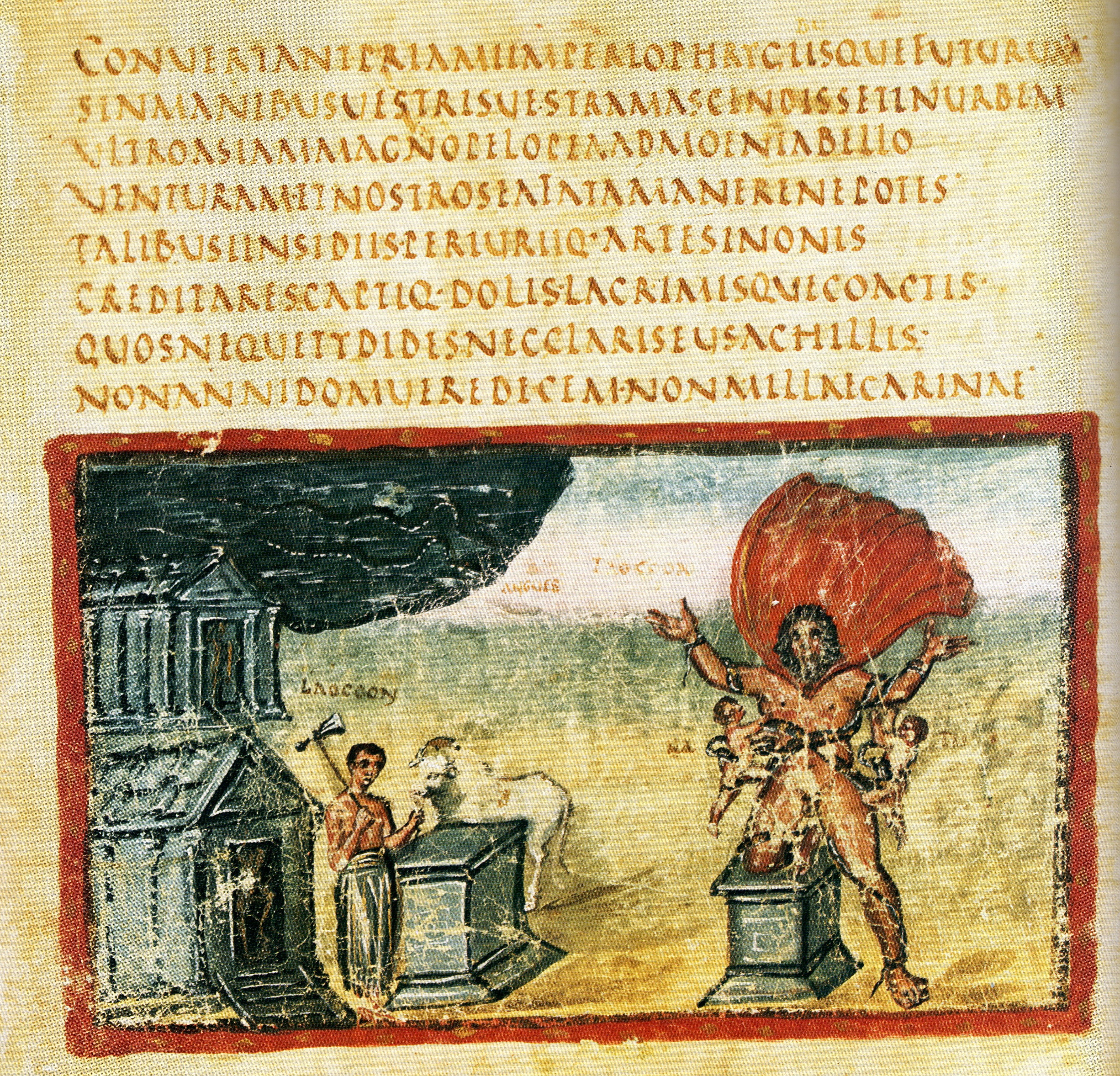 scriptio continua avec enluminure virgile eneide chant 2